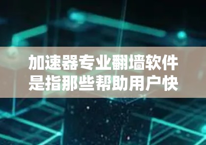 加速器专业翻墙软件是指那些帮助用户快速连接计算机到本地服务器进行网络翻墙的工具。翻墙功能允许用户将从服务器下载的文件直接连接到本地计算机，从而避免服务器的网络延迟和资源占用