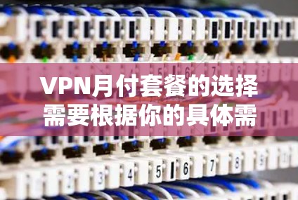 VPN月付套餐的选择需要根据你的具体需求来决定。以下是一些常见的VPN套餐类型和选择建议