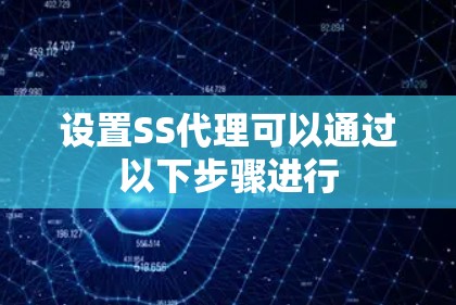设置SS代理可以通过以下步骤进行 设置SS代理可以通过以下步骤进行